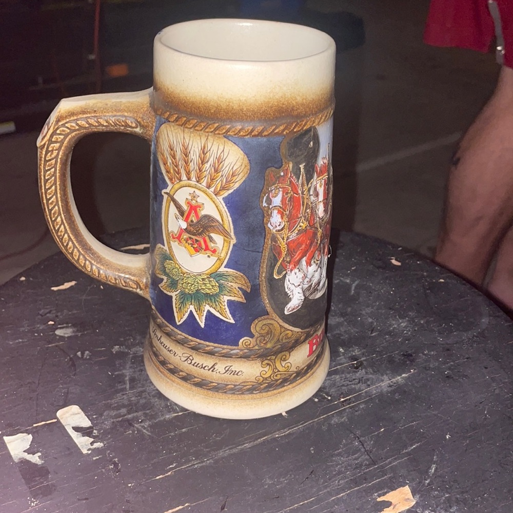 Budweiser Collectible Stein, 1986, Horseshoe Stein, CS68, Made in West Germany